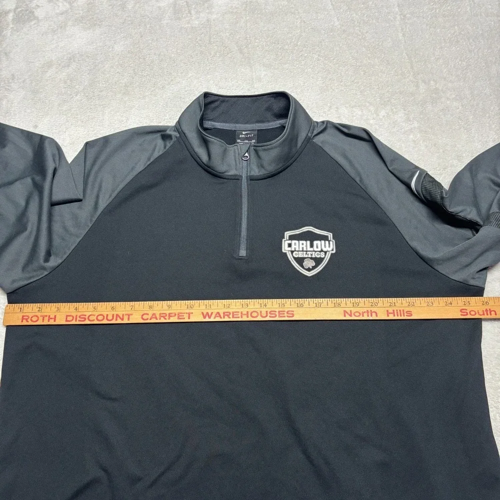 Carlow Celtics Nike 1/4 Zip Lightweight Pullover Jacket XXL Fleece Dri-Fit Black
